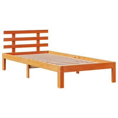 Bedframe met lades massief grenenhout wasbruin 75x190 cm
