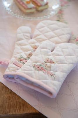 Clayre & Eef Kind Ovenwant 12x21 cm Roze Katoen Konijn