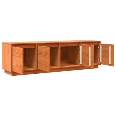 TV-kast met opslag met de deur Bruin 156 x 37 x 45 cm Massief grenenhout
