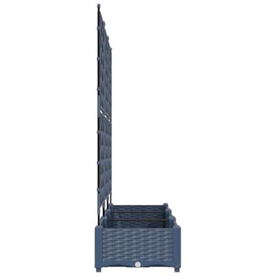 VidaXL Tuin bloempot 3 pcs grijs 120 x 40 x 125,5 cm staal