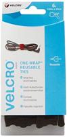 VELCRO® VEL-EC60388 Klittenband kabelbinder Om te bundelen Haak- en lusdeel (l x b) 200 mm x 12 mm Zwart 6 stuk(s) - thumbnail