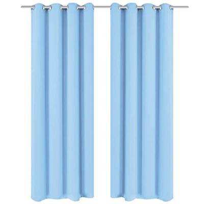 VidaXL Gordijn met metalen ringen verduisterend 270x245 turquoise