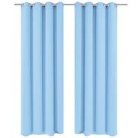 VidaXL Gordijn met metalen ringen verduisterend 270x245 turquoise - thumbnail