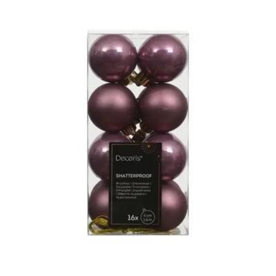 Kerstbal kunststof d4 cm pink 16 st Decoris - Decoris Kerstbal kunststof d4 cm pink 16 st Decoris - Decoris