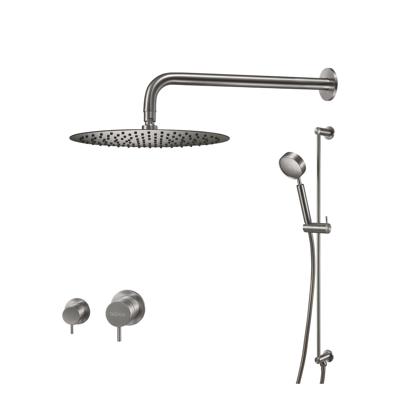 Regendoucheset Qisani Flow Inbouw 2-weg Zonder Plaat Geborsteld RVS Regendoucheset Qisani Flow Inbouw 2-weg Zonder Plaat Geborsteld RVS