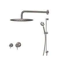 Regendoucheset Qisani Flow Inbouw 2-weg Zonder Plaat Geborsteld RVS - thumbnail