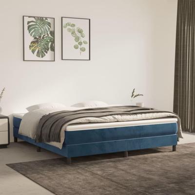 Bedframe zonder matras 160x200 cm fluweel donkerblauw