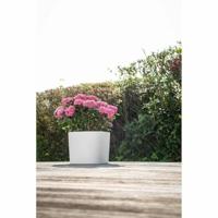 Vaso con riserva d'acqua - GARDEN ID Respect - Bianco 25 x 25 cm - 100% rifiuti domestici - 100% riciclabile - Superficie strutturata - thumbnail