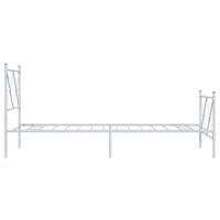 Bedframe met hoofd- en voeteneinde metaal wit 80x200 cm - thumbnail