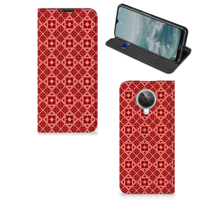 Nokia G10 | G20 | Hoesje met Magneet | Batik Rood - thumbnail