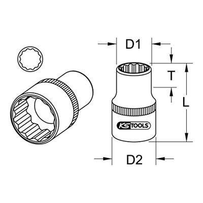 KS Tools 9110801 911.0801 Verwisselbare kop