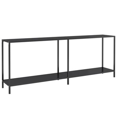 Wandtafel 200x35x75,5 cm gehard glas zwart
