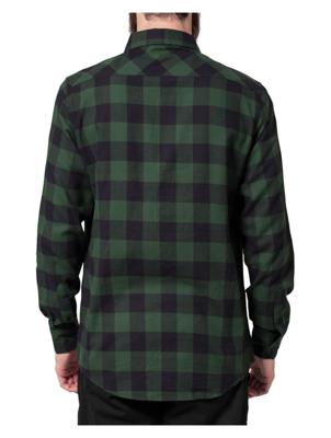 Urban Classics geruit flanellen slim fit overhemd donkergroen/zwart