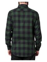 Urban Classics geruit flanellen slim fit overhemd donkergroen/zwart - thumbnail