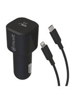 Auto oplader Muvit for Change 1 m Zwart - thumbnail