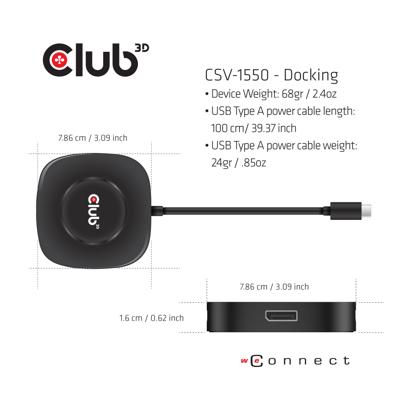 club3D CSV-1550 USB-C / DisplayPort Adapter Zwart 0.13 m club3D CSV-1550 USB-C / DisplayPort Adapter Zwart 0.13 m