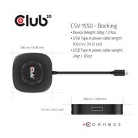 club3D CSV-1550 USB-C / DisplayPort Adapter Zwart 0.13 m - thumbnail