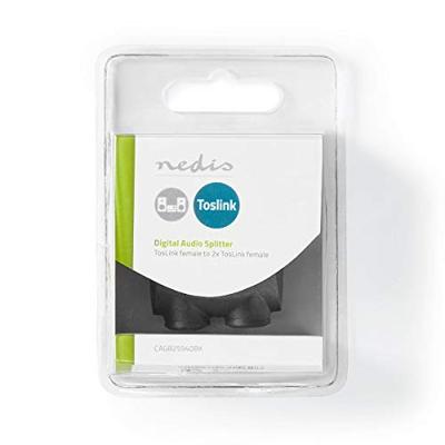 Nedis CAGB25940BK Toslink-adapter Toslink Female 2x Toslink Female Splitter Abs Zwart 1 Stuks Blister