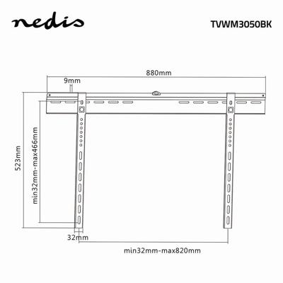 Vaste TV Muurbeugel | 37 - 70" | Max. 65 kg | 9 mm wandafstand