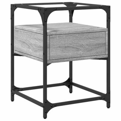 Nachtkastjes 2 st 40x40x55 cm bewerkt hout grijs sonoma