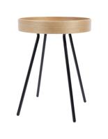 Zuiver Ronde Bijzettafel 'Oak Tray' Eikenhout, 46cm - thumbnail