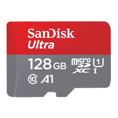 SanDisk microSDXC Ultra 128GB (A1/UHS-I/Cl.10/140MB/s) + Adapter Mobile microSDXC-kaart 128 GB A1 Application Performance Class, UHS-Class 1