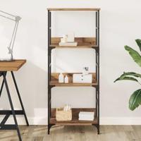 Boekenkast 50x33x117,5 cm bewerkt hout artisanaal eikenkleur - thumbnail