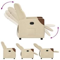 Fauteuil verstelbaar elektrisch stof crèmekleurig - thumbnail