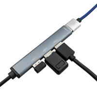 USB-C Hub 3.0 - 4 x - Aluminium - 1 USB-C 3.0 Socket - 3 USB-A 2.0-poorten - compatibel met MacBook Pro/Air, Laptop en andere Type-C apparaten - achterwaarts compatibel - Space Grey - Slim - 0,12 - thumbnail