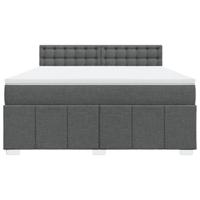 Boxspring met matras stof donkergrijs 180x200 cm - thumbnail