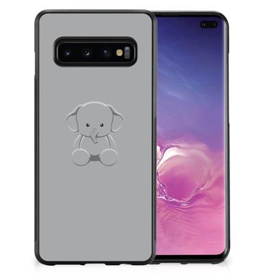 Samsung Galaxy S10+ | Bumper Hoesje | Grijs Baby Olifant Samsung Galaxy S10+ | Bumper Hoesje | Grijs Baby Olifant