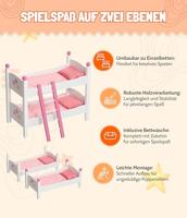 Houten Poppen Stapelbed - Fiori Bianco - thumbnail