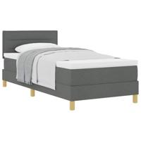 Boxspringbed met matras met matras Donkergrijs 90 x 200 cm Stof - thumbnail