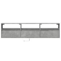 Tv-wandmeubel met LED-verlichting 180x31x45 cm betongrijs - thumbnail