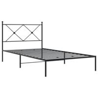 Bedframe met hoofdbord metaal zwart 100x190 cm - thumbnail