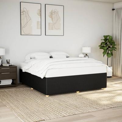 Bedframe zonder matras stof zwart 200x200 cm