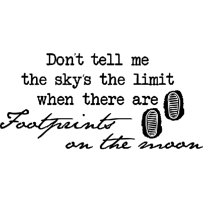 Footprints on the moon - Muursticker