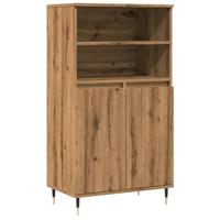Hoge kast 60x36x110 cm bewerkt hout artisanaal eikenkleurig - thumbnail