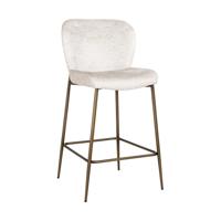 Richmond Barstoel 'Darby' Chenille, kleur Crème (zithoogte 68cm) - thumbnail