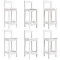 7-delige Barset massief grenenhout wit - thumbnail