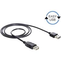 Delock USB-kabel USB 2.0 USB-A stekker, USB-A bus 1.00 m Zwart Stekker past op beide manieren, Vergulde steekcontacten, UL gecertificeerd 83370 - thumbnail