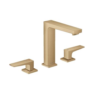 Wastafelmengkraan Metropol HansGrohe 3-Gats 160 met Rechte Greep en Push-Open Afvoer Geborsteld Brons Wastafelmengkraan Metropol HansGrohe 3-Gats 160 met Rechte Greep en Push-Open Afvoer Geborsteld Brons