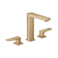 Wastafelmengkraan Metropol HansGrohe 3-Gats 160 met Rechte Greep en Push-Open Afvoer Geborsteld Brons - thumbnail