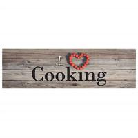 Keukenmat wasbaar cooking-print 45x150 cm fluweel grijs - thumbnail