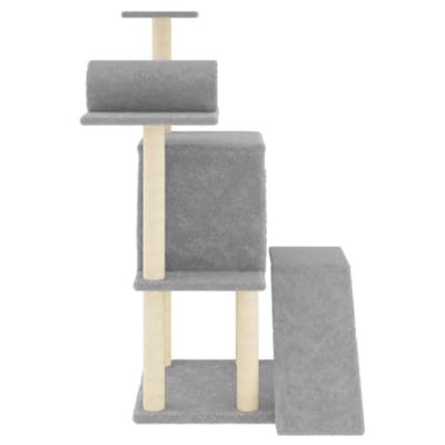 Kattenmeubel met sisal krabpalen 110,5 cm lichtgrijs - thumbnail