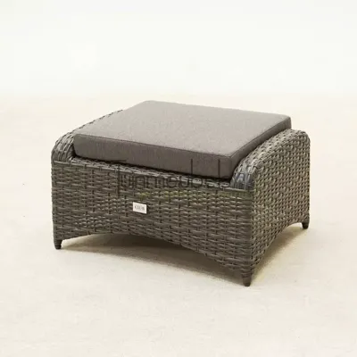 Soho Forte lounge voetenbank wicker hocker antraciet 72x55x40 cm
