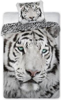 Animal Pictures dekbedovertrek tijger wit 140 x 200 cm - 70 x 90 cm - Katoen