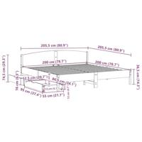 Bedframe zonder matras massief grenenhout wit 200x200 cm - thumbnail