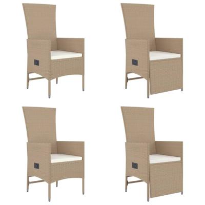 5-delige Tuinset met kussens poly rattan beige - thumbnail