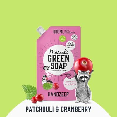 Marcel&apos;s Green Soap Handzeep patchouli & cranberry 500ml navulzak - thumbnail